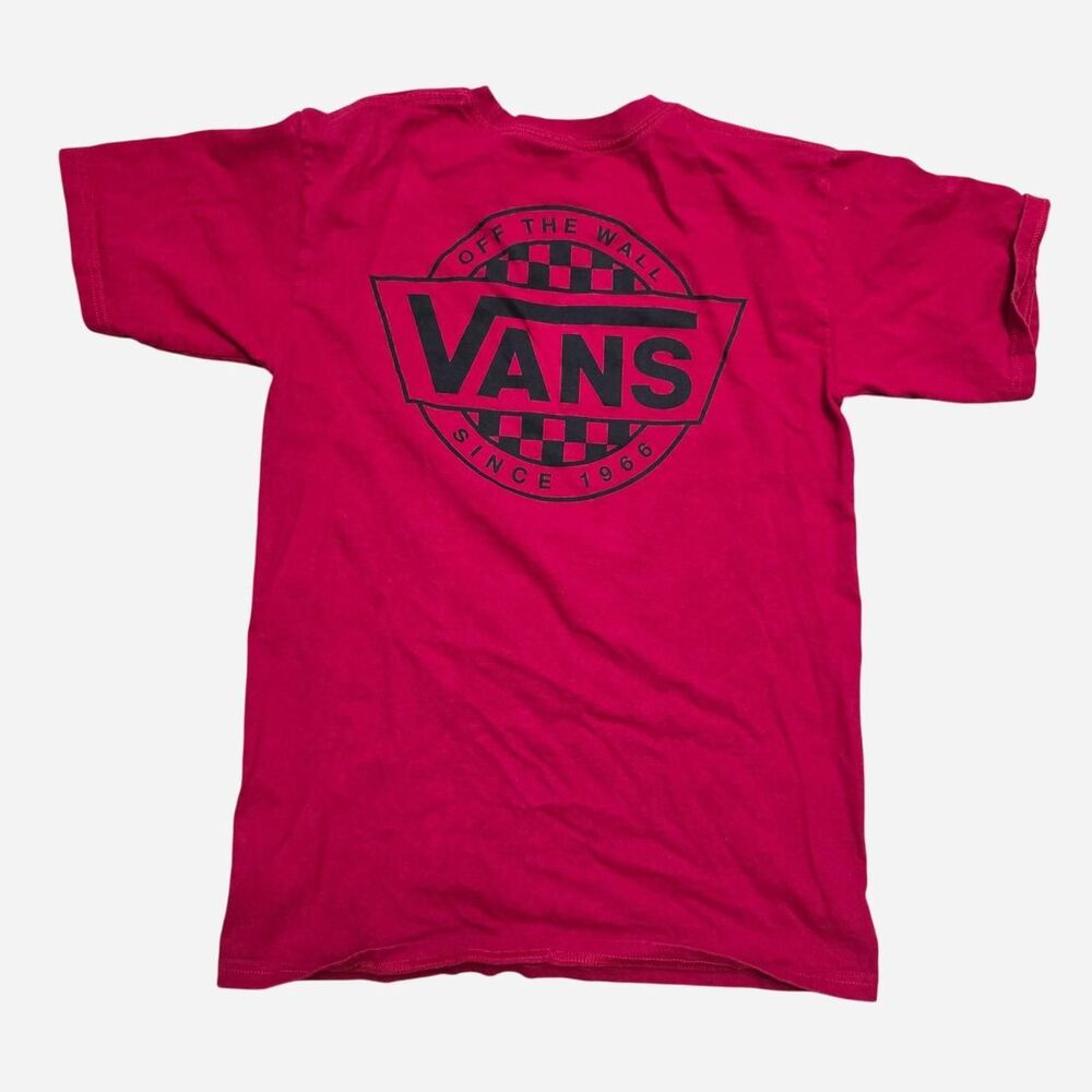 Vans Men's size Small Red and Black logo T-shirt